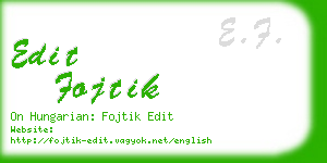edit fojtik business card